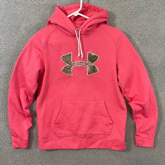 Under Armour Storm Hoodie Women’s Medium Semi-Fitted Pink Camouflage Sweater‎ - Picture 1 of 12